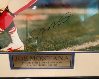 Now $140.00 - Was $200.00 Autographed Joe Montana photo    24"h x 18.5"w