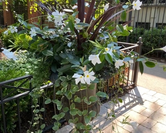  Pair cast iron planter urns - 2 pair available                                      31.5"h x 24" diameter