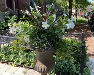  Pair cast iron planter urns - 2 pair available                                      31.5"h x 24" diameter