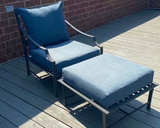 Now $245.00 - Was $350.00 Restoration Hardware patio lounge chair & ottoman - 1 available