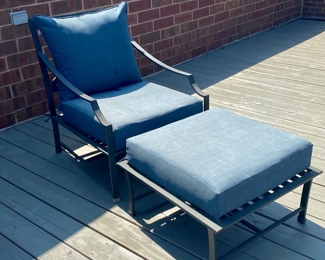 Now $245.00 - Was $350.00 Restoration Hardware patio lounge chair & ottoman - 1 available