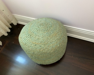 Now $140.00 - Was $200.00 Set of 3 braided jute poufs 16"h x 17.5 diameter 