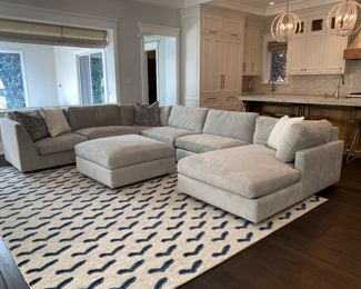 Now $2,240.00 - Was $3,200.00 Beautiful Room and Board 6 piece sectional sofa & ottoman - dove gray microfiber  110" x 150" x 65"