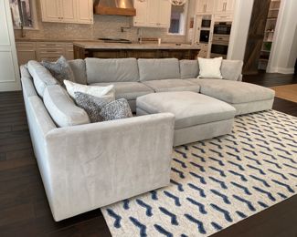 Now $2,240.00 - Was $3,200.00 Beautiful Room and Board 6 piece sectional sofa & ottoman - dove gray microfiber  110" x 150" x 65"