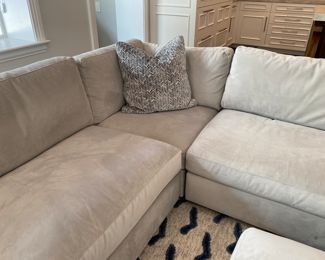 Now $2,240.00 - Was $3,200.00 Beautiful Room and Board 6 piece sectional sofa & ottoman - dove gray microfiber  110" x 150" x 65"