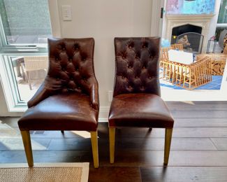 Restoration Hardware Leather chairs:                                   Left chair $200.00 Right chair: $145.00 