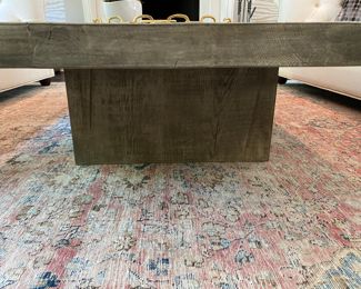 Now $665.00 - Was $950.00 Restoration Hardware reclaimed oak plinth coffee table 14"h x 68" long x 43"w 