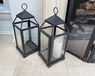 $50.00 Pair of lanterns   18"h x 7" square