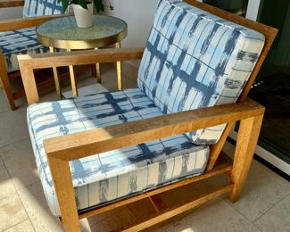Now $455.00 - Was $650.00 Pair teak lounge chairs  30"w x 30"d 