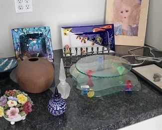 Post Modern Art Glass and Serving Pieces