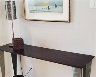 Post Modern Sofa Table and George Kovacs Lamp