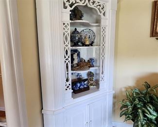 Beautiful White Corner Cabinet - 49" w x 89" H x 25" D