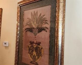 Pair of Framed Art of Potted Palms, 29 1/2” w x 41 1/2” h