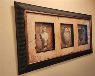 Grecian Pitcher, Vase, & Urn Framed Art, 44” w x 24” h