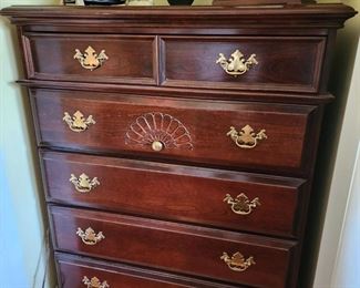 Queen Anne Style Chest of 6 Drawers, 38 1/2” w x 49” h x 18 1/2” d