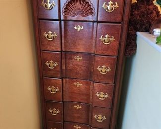 Queen Anne Style Chest of 6 Drawers, 26 1/2” w x 57” h x 16” d