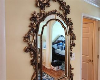 Large Gold French Rococo Style Mirror, 40” w x 70” h
