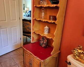 Charming French Farmhouse Country Cupboard Bookcase Display Cabinet, 25 w” x 69” h 18” d 