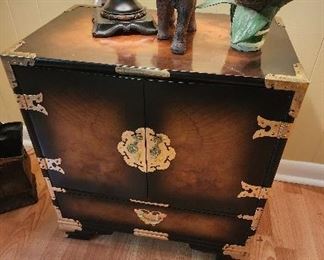 Korean Tansu Style Chest w/ Brass Embellished Hardware, 22” w x 24” h x 14” d