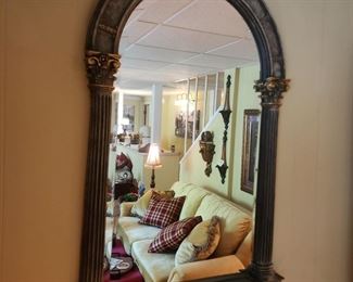 Lightweight Ornate Arched Mirror, 25” w x 41” h