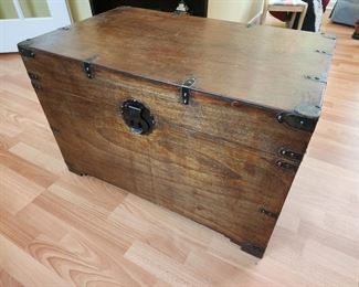 Wooden Trunk, 30” w x 19 1/2” h x 18” d