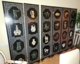 Oriental Furniture 6-Panel Room Divider (following pics are close up of panels)