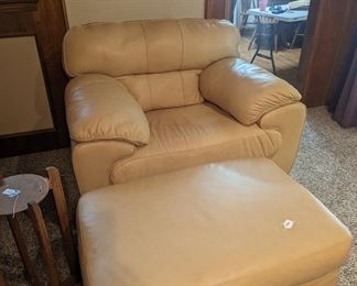 leather chair and ottoman