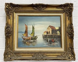 midcentury Framed Henry j billings painting