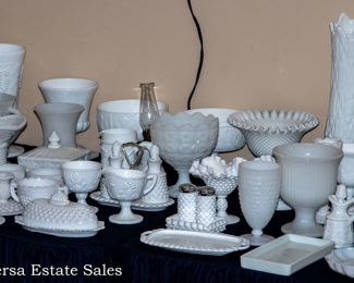 Tables of Milk Glass- Fenton - Imperial Glass - Westmoreland - Brody - MORE!