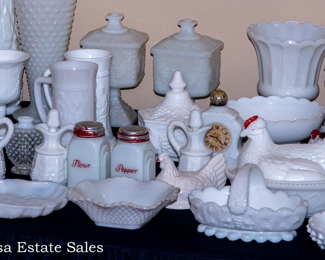 Tables of Milk Glass - Fenton - Westmoreland - Imperial Glass - Brody - MORE!