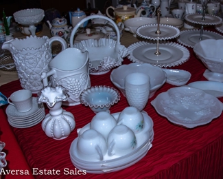 Tables of Milk Glass - Fenton - Westmoreland - Imperial Glass - Brody - MORE!