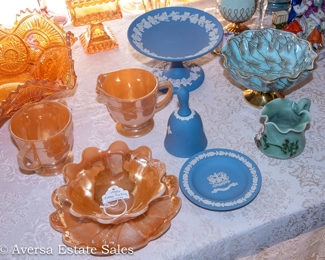Carnival Glass / Wedgwood Pottery