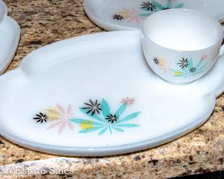 Mid Century Modern Atomic Flower snack set