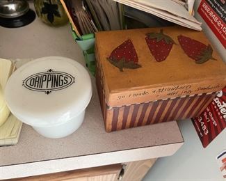 Hazel Atlas Black & White Milk Glass Drippings jar with lid