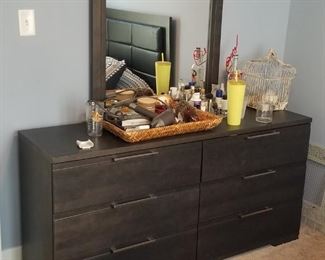 Matching dresser with mirror