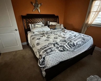 King bed and matching bedroom furnishings