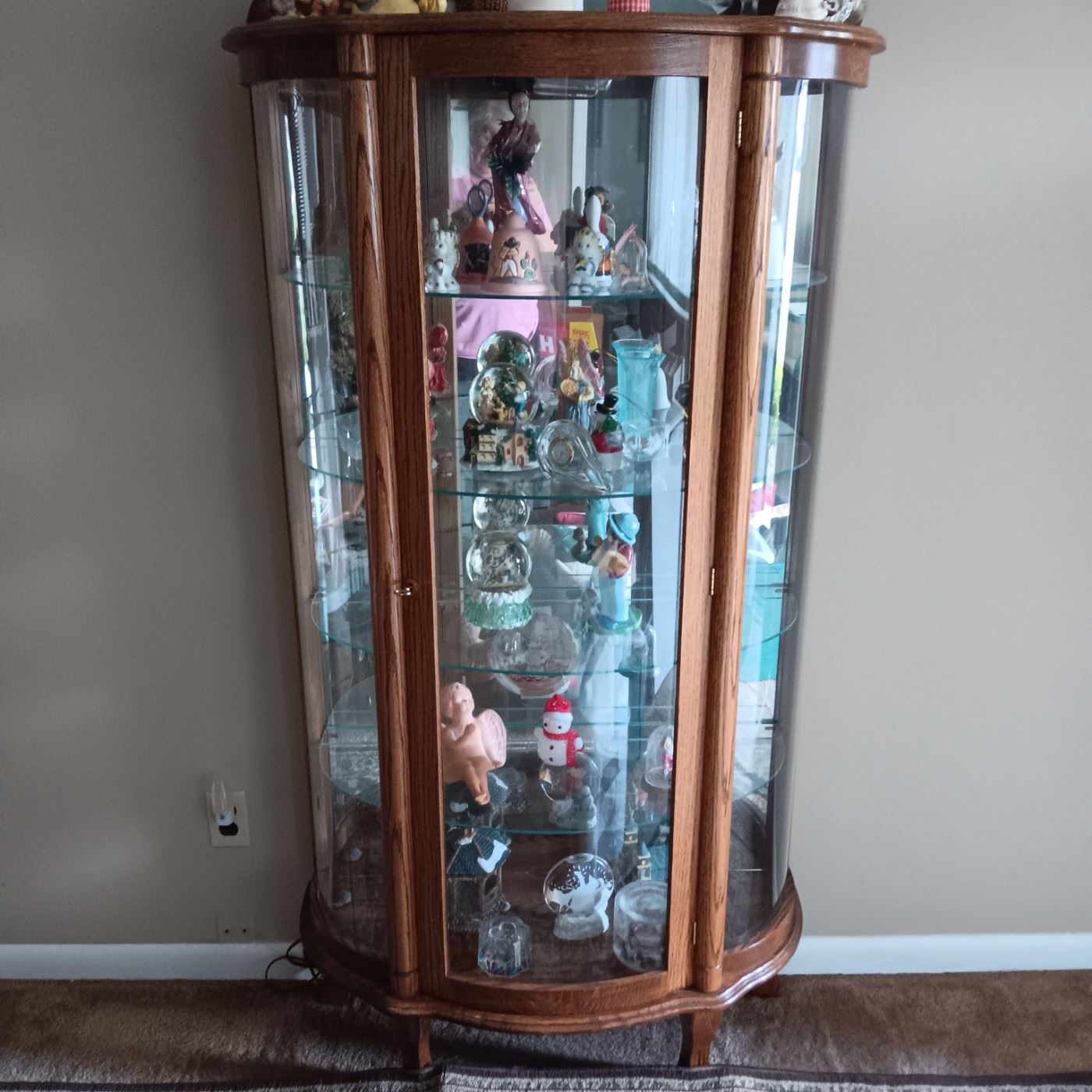 CURIO CABINET AND CONTENTS