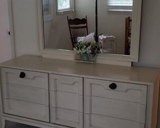 Mid-century dresser, mirror and matching bedroom furniture by J.B. Van Sciver