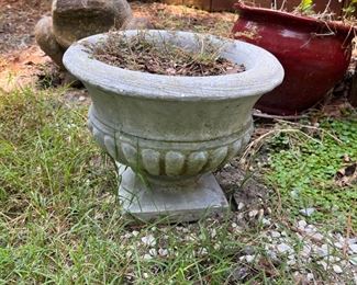 (2) Concrete Urn Style Planters