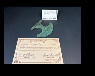 Inca Peru-Bolivia Bronze Ax