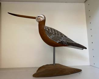 Carved Hudsonian Godwit by Ron Bainbridge