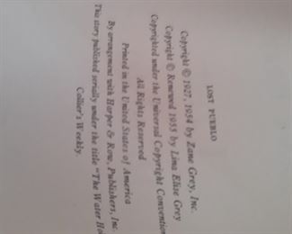 Copyright 1955 
Zane Grey books