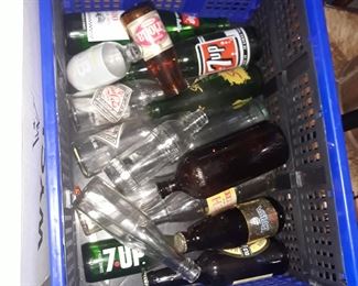Vintage  soda pop bottles 