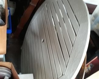 48" round folding wood table