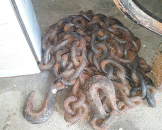 Heavy duty steel  chain  with hooks
12' feet of chain