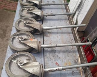 Pneumatic 8" wheels with locks for industrial  carts, scaffolding 