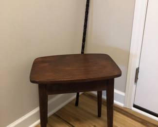Antique stool, cane