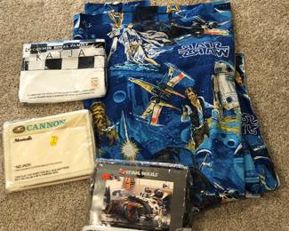 NOS Sheets, 1977 Star Wars Flat Sheet and 1997 Star Wars Dust Ruffle….
