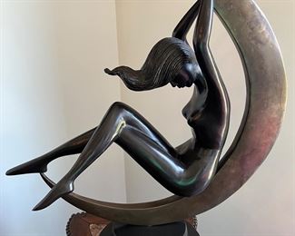 Art Deco /Art Nouveau Female Moon Sculpture- $4,000