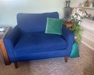 Blue Upholstered Sofa Chair